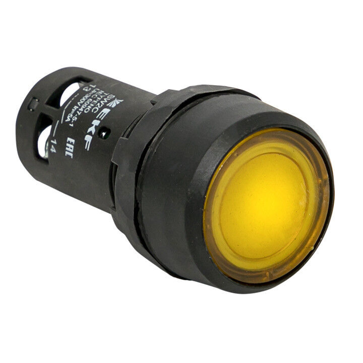 Изображение товара Кнопка плоская EKF PROxima SW2C-10D 230 В IP54 без фиксации с подсветкой желтая (sw2c-md-y)