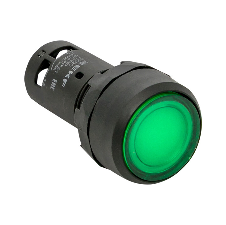 Изображение товара Кнопка плоская EKF PROxima SW2C-10D 24 В IP54 без фиксации с подсветкой зеленая (sw2c-md-g-24)