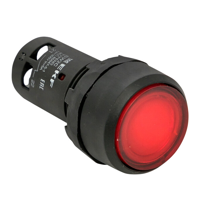 Изображение товара Кнопка плоская EKF PROxima SW2C-10D 230 В IP54 без фиксации с подсветкой красная (sw2c-md-r)