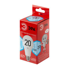 Лампа светодиодная Эра E27 4000К 20 Вт 1600 Лм 220-240 В груша А65 матовая - фото 2