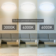 Светильник светодиодный накладной Эра Saturn 3000-6500К 70 Вт 26 кв.м белый IP20 с пультом (Б0036367) - фото 3