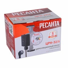 Циркуляционный насос для повышения давления Ресанта ЦРН-32/6 DN32 подъем 6 м 180 мм с гайками (77/7/4) - фото 5