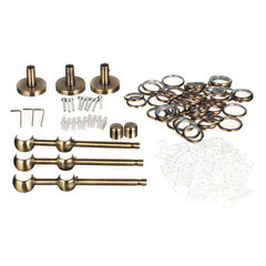 Карниз настенный металлический двухрядный круглый 240 см d20 мм бронза - фото 4