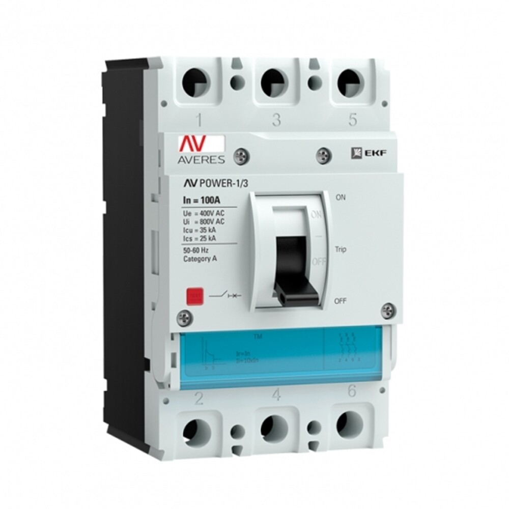 Изображение товара Автоматический выключатель EKF Averes AV Power 1/3 TR 3P 100А 35 кА