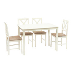 Изображение товара Обеденная группа слоновая кость стол и 4 стула Hudson Dining Set (13692)