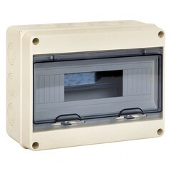 Изображение товара Щит распределительный навесной EKF PROxima ЩРН-ПГ-12 пластиковый IP65 198х254х106 мм 12 модулей прозрачная дверь серый