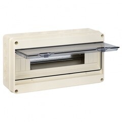 Щит распределительный навесной EKF PROxima ЩРН-ПГ-18 пластиковый IP65 199х366х106 мм 18 модулей прозрачная дверь слоновая кость - фото 2