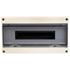 Щит распределительный навесной EKF PROxima ЩРН-ПГ-18 пластиковый IP65 199х366х106 мм 18 модулей прозрачная дверь слоновая кость - фото 4