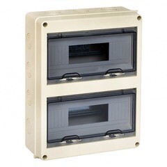 Изображение товара Щит распределительный навесной EKF PROxima ЩРН-ПГ-24 пластиковый IP65 354х272х109 мм 24 модуля прозрачная дверь серый