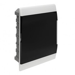 Щит распределительный встраиваемый EKF SlimBox PROxima ЩРВ-П-24 пластиковый IP41 366х295х100 мм 24 модуля прозрачная дверь серый - фото 1