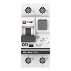 Автомат дифференциальный EKF PROxima АВДТ-63 63А 1P+N тип AC 30 мА 6 кА (DA63-63-30e-AC) - фото 2
