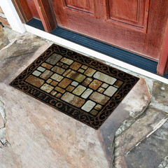 Коврик придверный противоскользящий Касл 45х75 см влаговпитывающий бежевый - фото 2