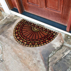 Коврик придверный противоскользящий Пражский град 45х75 см влаговпитывающий коричневый - фото 2