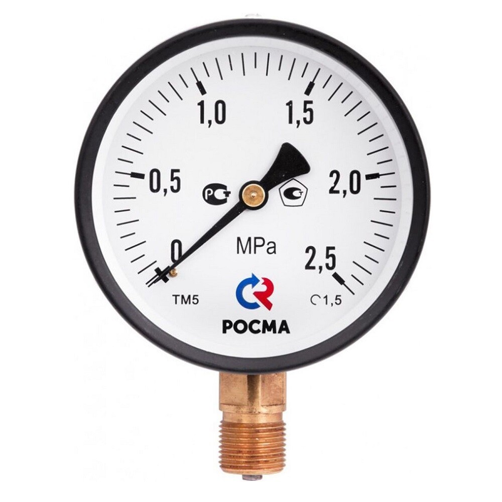 Изображение товара Манометр Росма ТМ-210Р.00 G1/4.2,5 радиальный 1/4 НР(ш) 4 бар d50 мм (40221)