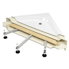 Поддон Метакам Classic акриловый 80х80х16 см полукруг белый низкий (21471) - фото 3