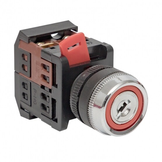 Переключатель EKF PROxima АKS-22 660 В 1NO+1NC IP65 2P с фиксацией с замком черный