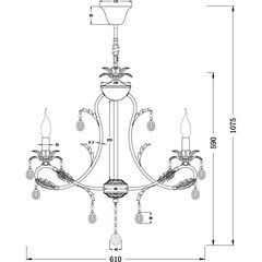 Изображение товара Люстра подвесная Freya Dezi E14 360 Вт 24 кв.м (FR3040-PL-06-WG)