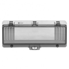 Окно герметичное EKF PROxima для электрощита 95х232х28 мм IP67 на 12 модулей пластиковое серое (ak-g-12) - фото 2