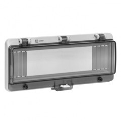 Окно герметичное EKF PROxima для электрощита 95х232х28 мм IP67 на 12 модулей пластиковое серое (ak-g-12) - фото 1