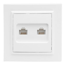 Розетка компьютерная EKF Минск встраиваемая белая 2хRJ45 (ERK02-035-10)