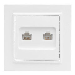 Изображение товара Розетка компьютерная EKF Минск встраиваемая белая 2хRJ45 (ERK02-035-10)