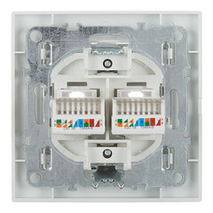 Розетка компьютерная EKF Минск встраиваемая белая 2хRJ45 (ERK02-035-10) - фото 3