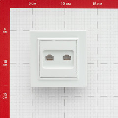 Розетка компьютерная EKF Минск встраиваемая белая 2хRJ45 (ERK02-035-10) - фото 2