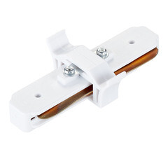 Коннектор для однофазного шинопровода прямой Feron белый (10314) - фото 1