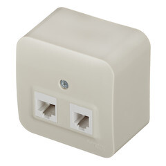 Розетка компьютерная/ телефонная Systeme Electric Blanca накладная бежевая RJ11/ RJ45 (BLNIA045117) - фото 2