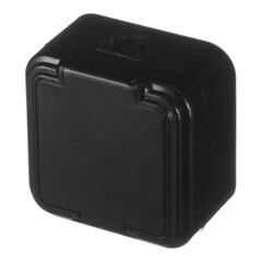 Розетка Svet накладная черная с крышкой (0215-00241) - фото 2