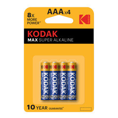 Изображение товара Батарейка Kodak Мax ААА мизинчиковая LR03 1,5 В (4 шт.) (Б0005124)