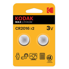 Изображение товара Батарейка Kodak Мax Lithium таблетка CR2016 3 В (2 шт.) (Б0037002)
