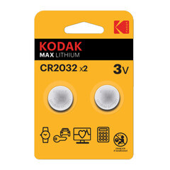 Батарейка Kodak Мax Lithium (Б0037004) таблетка CR2032 3 В (2 шт.)