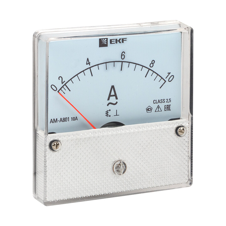 Изображение товара Амперметр аналоговый EKF PROxima AMA-801 80х80 мм IP20 10 А для промышленности и электрощитовых