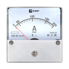Амперметр аналоговый EKF PROxima AMA-801 80х80 мм IP20 200 А трансформаторное подключение на 5 модулей (ama-801-200) - фото 4