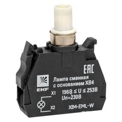 Изображение товара Лампа сменная EKF PROxima ХВ4 39х32х10 мм 230 В IP40 с основанием пластиковая белая (XB4-EML-W)