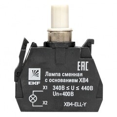 Лампа сменная EKF PROxima ХВ4 39х32х10 мм 400 В IP40 с основанием пластиковая желтая (XB4-ELL-Y) - фото 3