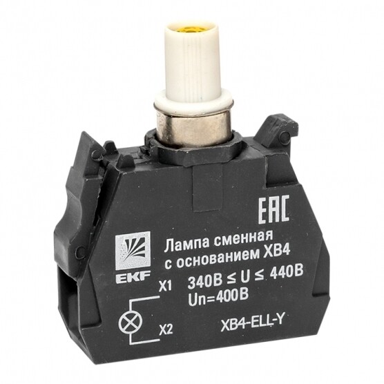 Изображение товара Лампа сменная EKF PROxima ХВ4 с основанием желтая 400 В IP40