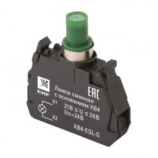 Лампа сменная EKF PROxima ХВ4 39х32х10 мм 24 В IP40 с основанием пластиковая зеленая (XB4-ESL-G)