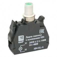 Лампа сменная EKF PROxima ХВ4 39х32х10 мм 400 В IP40 с основанием пластиковая зеленая (XB4-ELL-G)