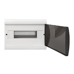 Щит распределительный навесной EKF SlimBox PROxima ЩРН-П-12 пластиковый IP41 201,5х265,5х98,5 мм 12 модулей прозрачная дверь серый - фото 2