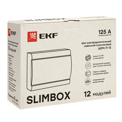Щит распределительный навесной EKF SlimBox PROxima ЩРН-П-12 пластиковый IP41 201,5х265,5х98,5 мм 12 модулей прозрачная дверь серый - фото 4