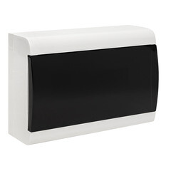 Щит распределительный навесной EKF SlimBox PROxima ЩРН-П-15 пластиковый IP41 201,5х320,5х99,5 мм 15 модулей прозрачная дверь серый - фото 1