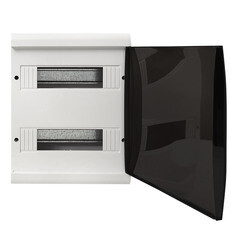 Щит распределительный навесной EKF SlimBox PROxima ЩРН-П-24 пластиковый IP41 339,5х265,5х101,5 мм 24 модуля прозрачная дверь серый - фото 2