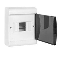 Щит распределительный навесной EKF SlimBox PROxima ЩРН-П-6 пластиковый IP41 202,5х160,5х98 мм 6 модулей прозрачная дверь серый - фото 5