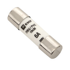 Изображение товара Вставка плавкая цилиндрическая EKF PROxima ПВЦ 6А 10х38 мм 500 В IP20 (20 шт.) (pvc-10х38-6)