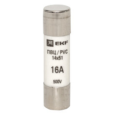 Вставка плавкая цилиндрическая EKF PROxima ПВЦ 16А 14х51 мм 500 В IP20 (10 шт.) (pvc-14х51-16) - фото 2