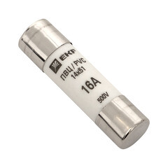 Вставка плавкая цилиндрическая EKF PROxima ПВЦ 16А 14х51 мм 500 В IP20 (10 шт.) (pvc-14х51-16) - фото 1