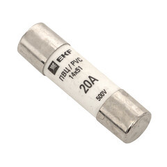 Вставка плавкая цилиндрическая EKF PROxima ПВЦ 20А 14х51 мм 500 В IP20 (10 шт.) (pvc-14х51-20) - фото 1