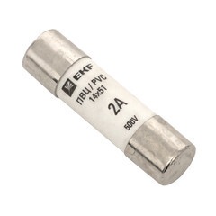 Изображение товара Вставка плавкая цилиндрическая EKF PROxima ПВЦ 2А 14х51 мм 500 В IP20 (10 шт.) (pvc-14х51-2)